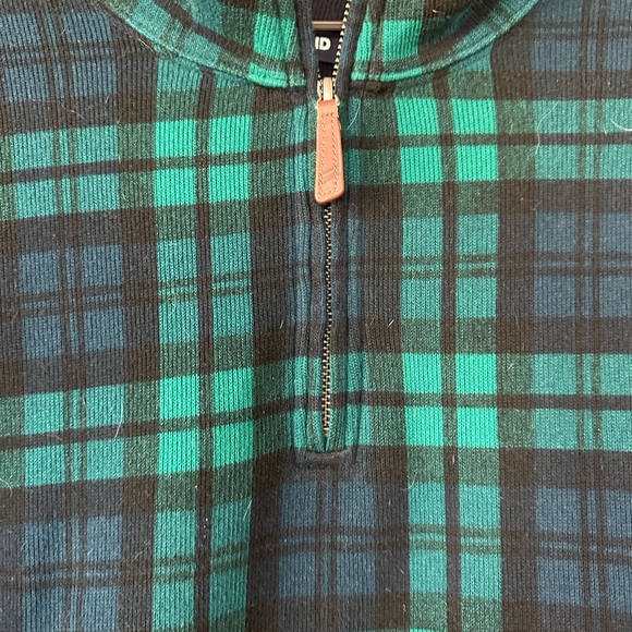 Lands End Men's Plaid 1/4 Zip Cotton Knit Sweater Size XL 46-48 - Picture 3 of 6